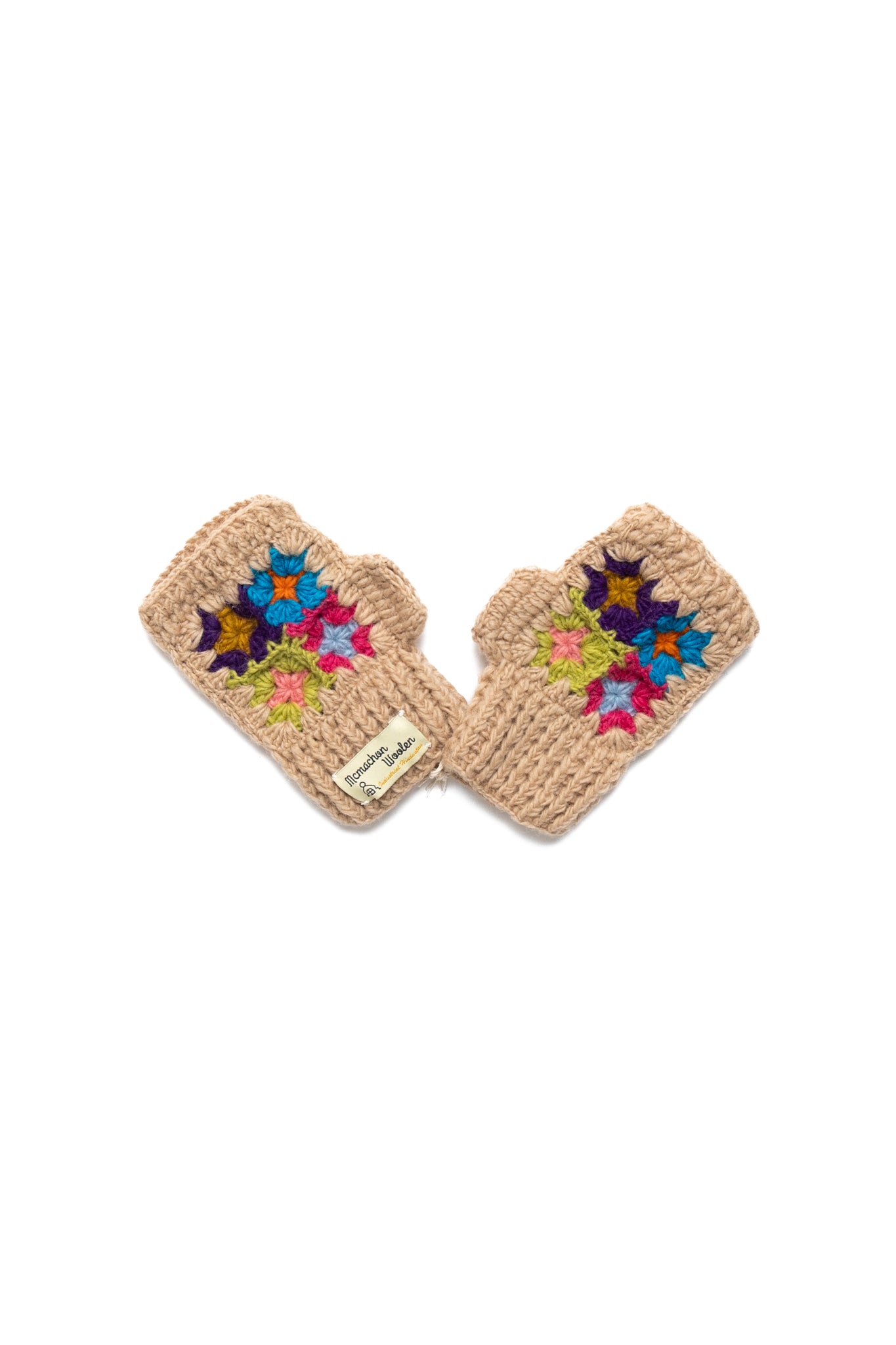 Hand Warmer "4 Flowers" Crochet - Natural