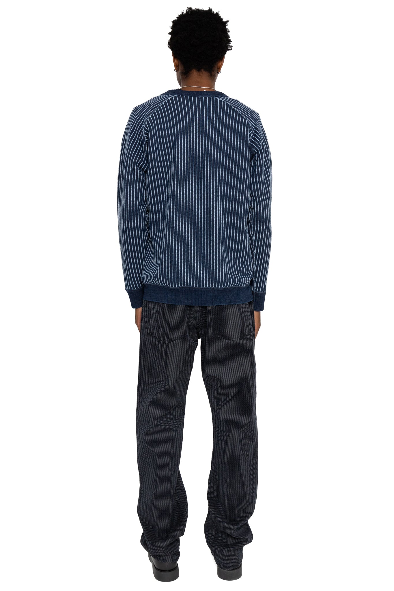 Yarn Dyed Indigo Sweatshirt - Indigo Stripe