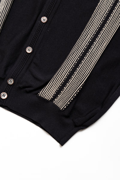 14G Cotton Knit OYSTER Aloha Polo - Black