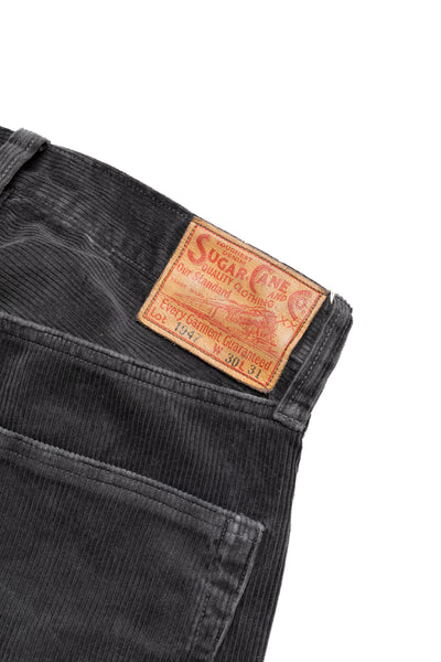 9W Corduroy 5 Pocket Pants Pigment Dyed - Black