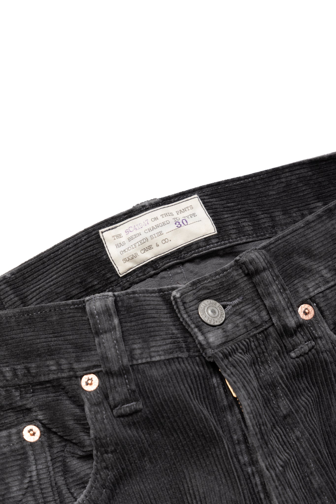 9W Corduroy 5 Pocket Pants Pigment Dyed - Black