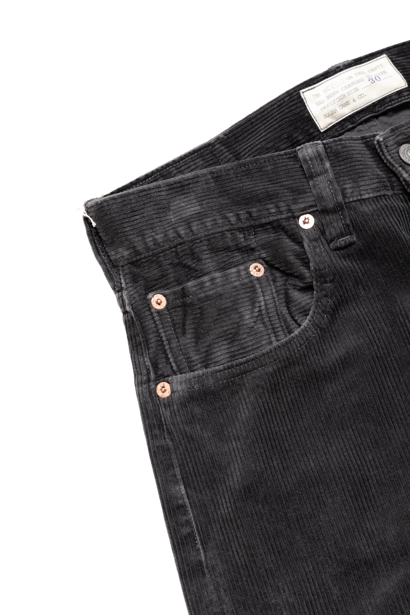 9W Corduroy 5 Pocket Pants Pigment Dyed - Black