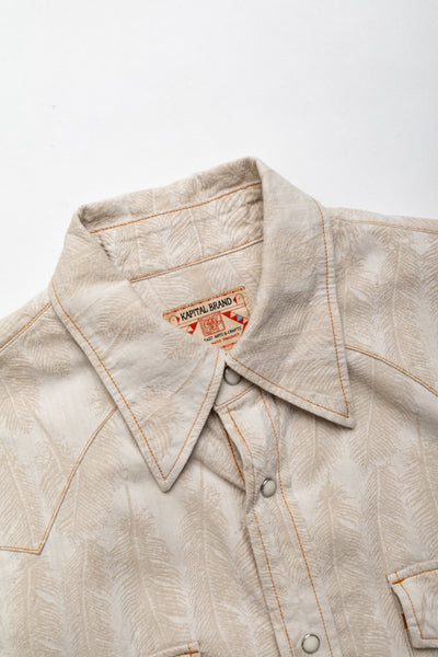 5oz MAGPIE Denim HUSKY Western Shirt - Ecru