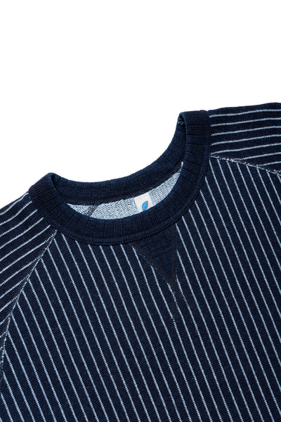 Yarn Dyed Indigo Sweatshirt - Indigo Stripe