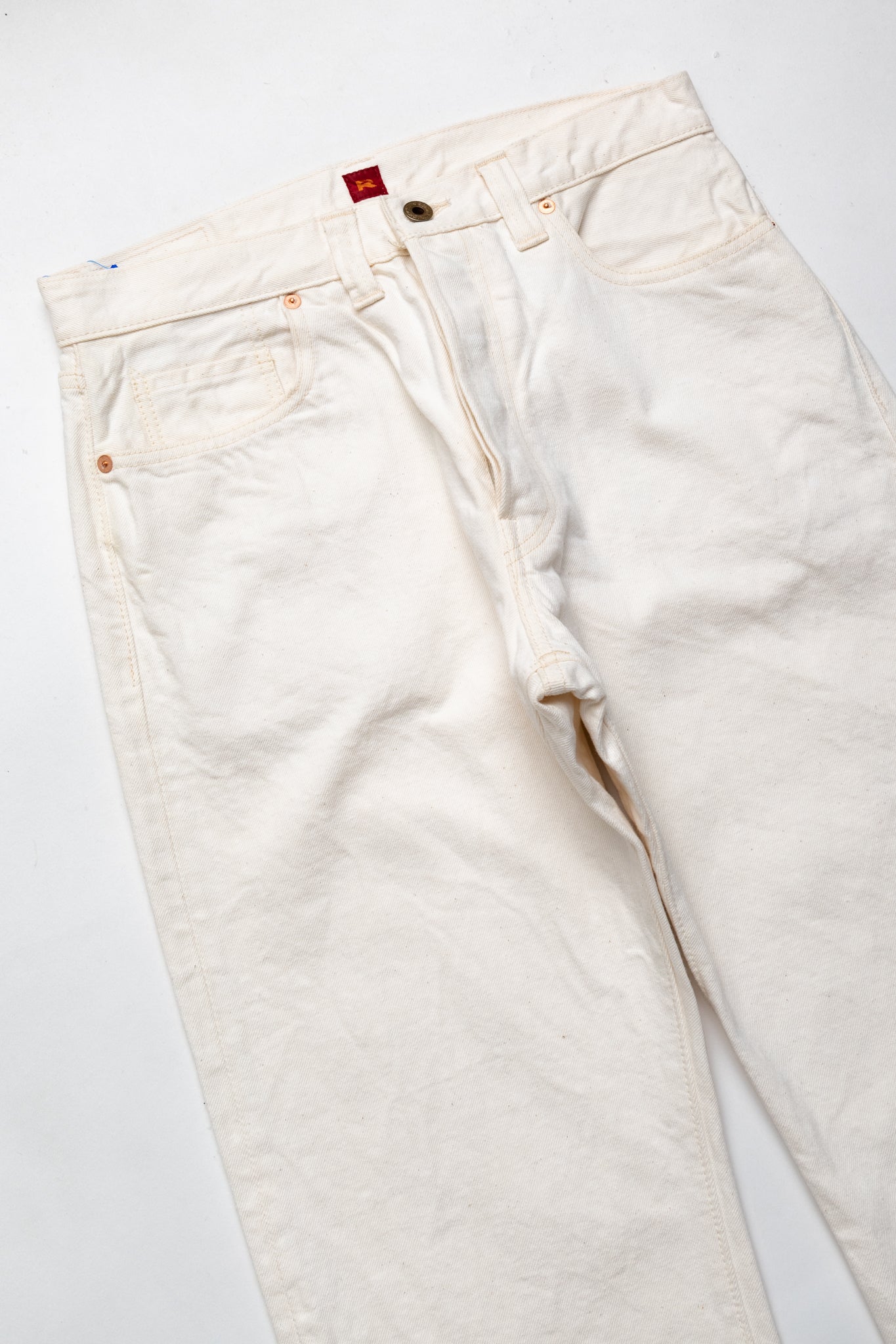 AA714 White Denim WWll Straight Jeans