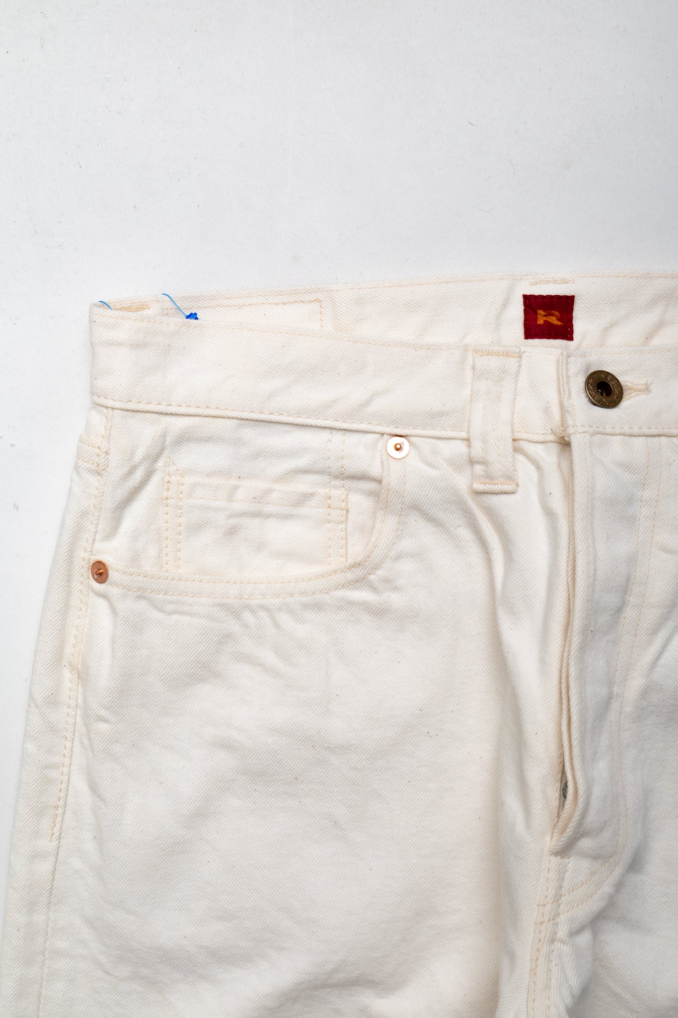 AA714 White Denim WWll Straight Jeans