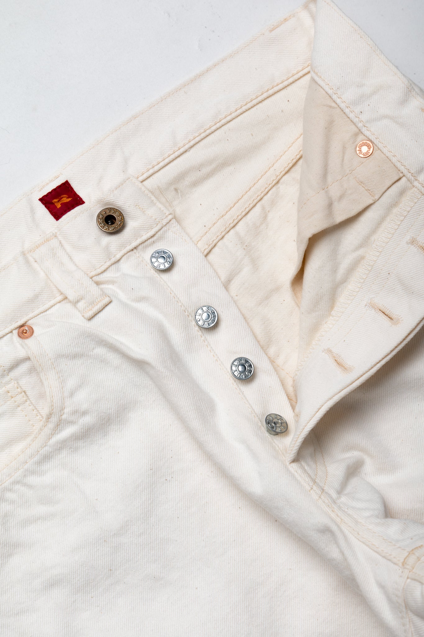 AA714 White Denim WWll Straight Jeans