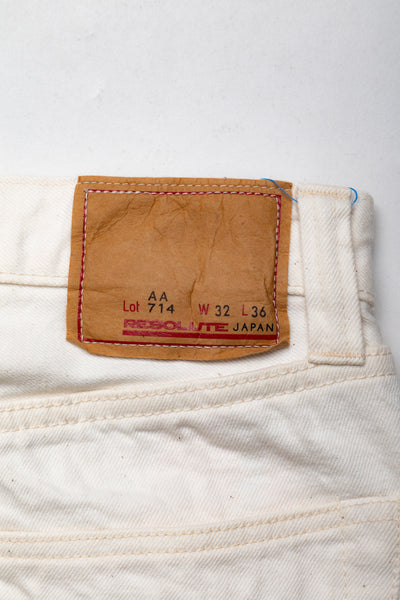 AA714 White Denim WWll Straight Jeans