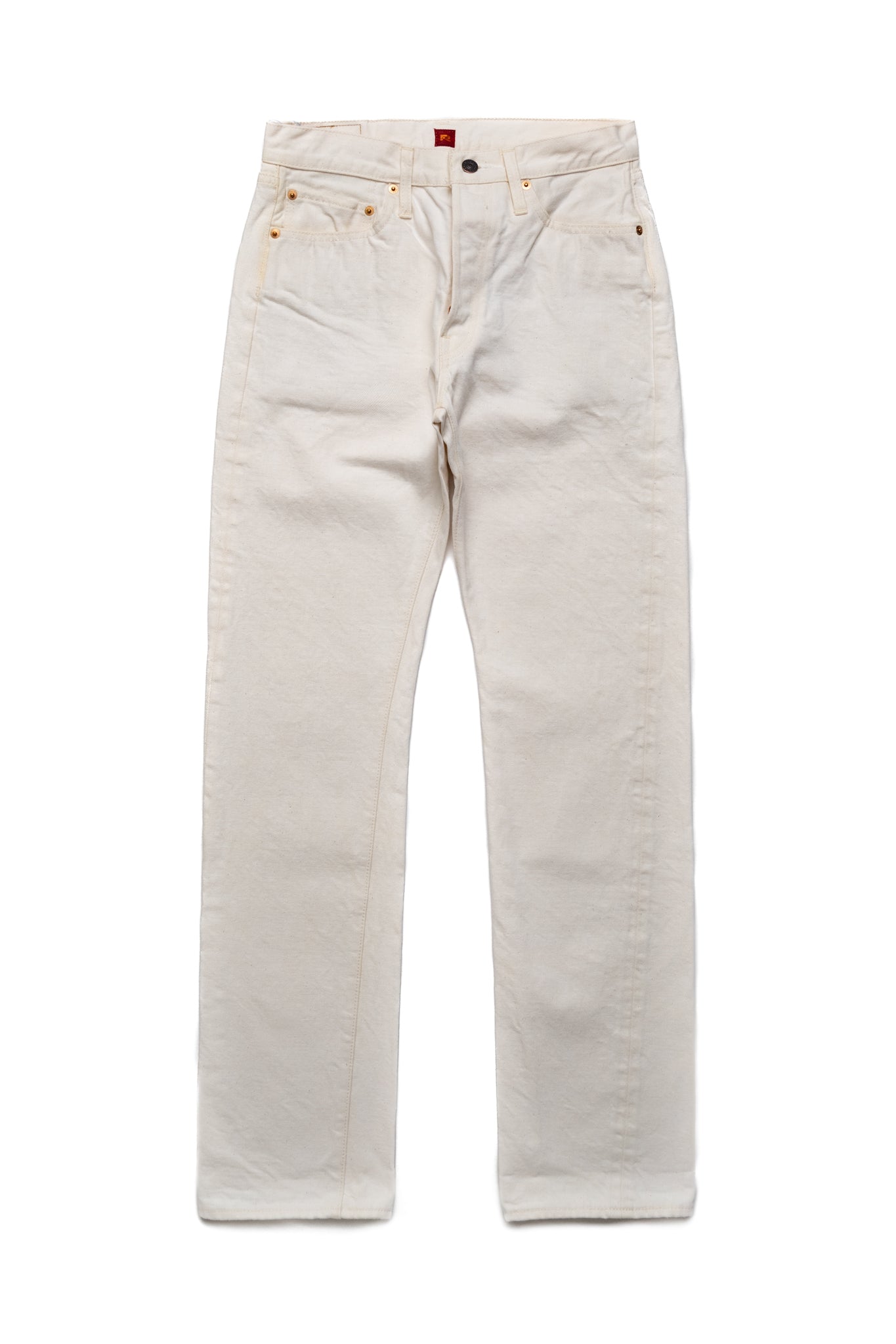 AA710 White Denim Slim Straight Jeans