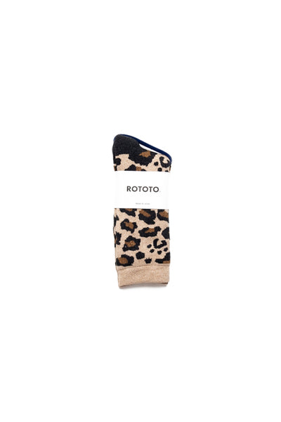 Pile Leopard Crew Socks