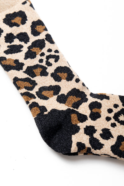 Pile Leopard Crew Socks