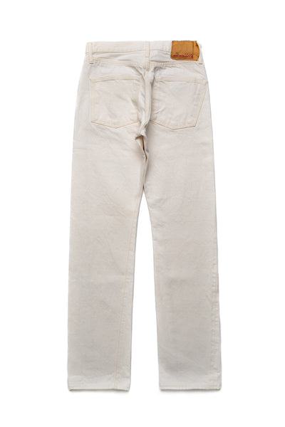 AA710 White Denim Slim Straight Jeans