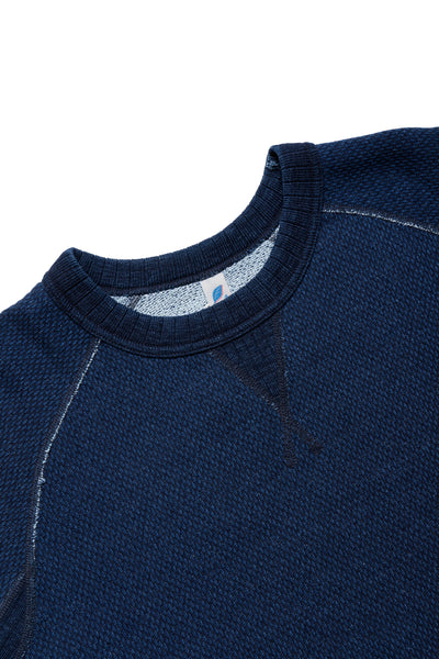 Yarn Dyed Indigo Sweatshirt - Indigo Sashiko