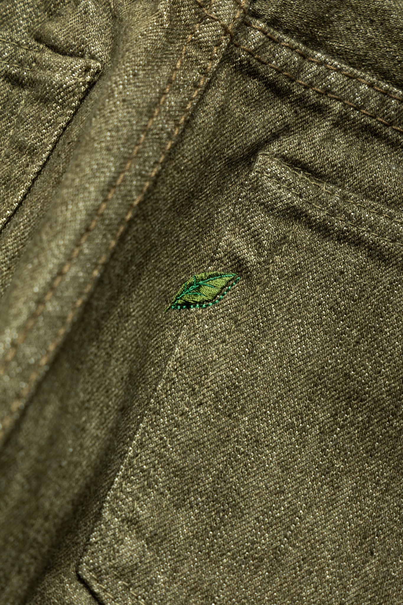 OL-14oz-019 14oz Olive Selvedge Denim Relax Tapered