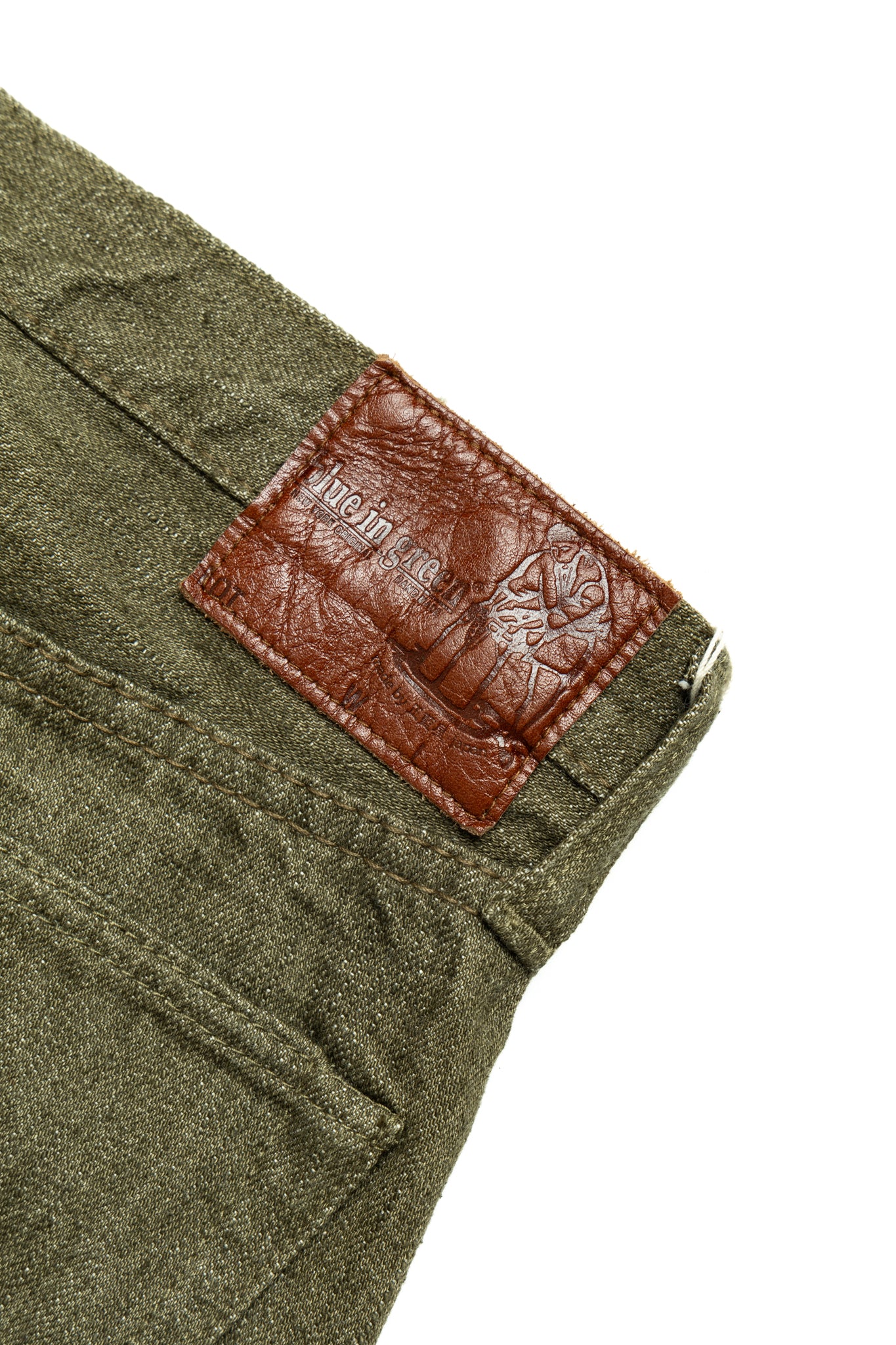 OL-14oz-019 14oz Olive Selvedge Denim Relax Tapered