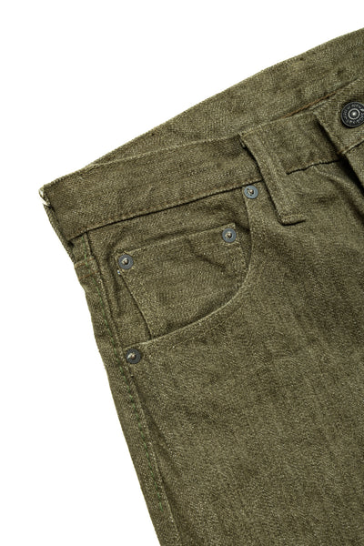 OL-14oz-019 14oz Olive Selvedge Denim Relax Tapered