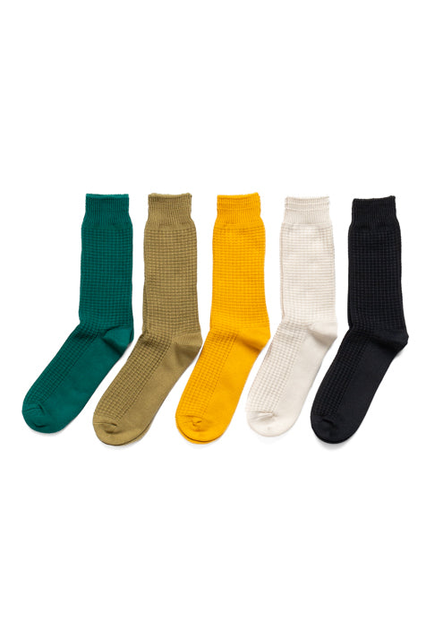 Cotton Waffle Crew Socks