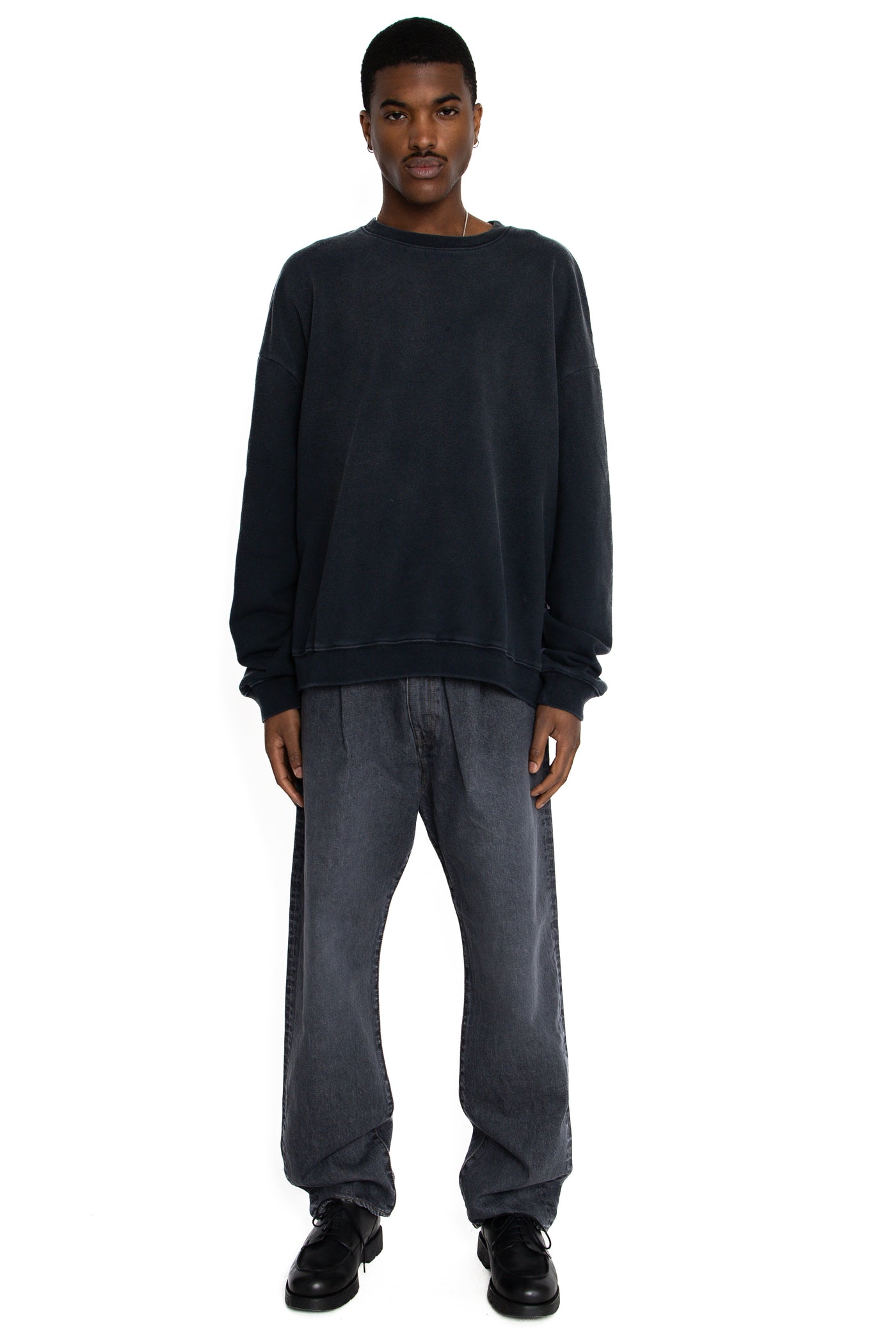 Fleece Knit 2TONES Remake BIG SWT (BONE) - Black x Purple