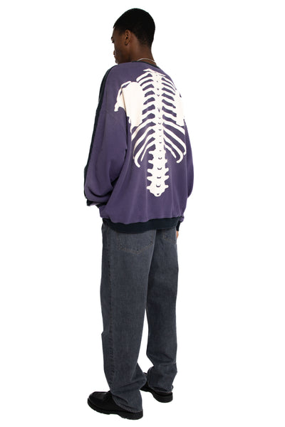 Fleece Knit 2TONES Remake BIG SWT (BONE) - Black x Purple