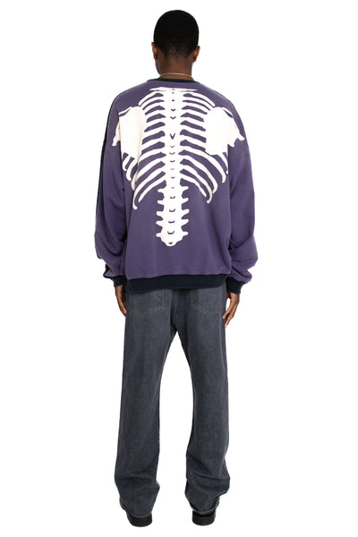 Fleece Knit 2TONES Remake BIG SWT (BONE) - Black x Purple