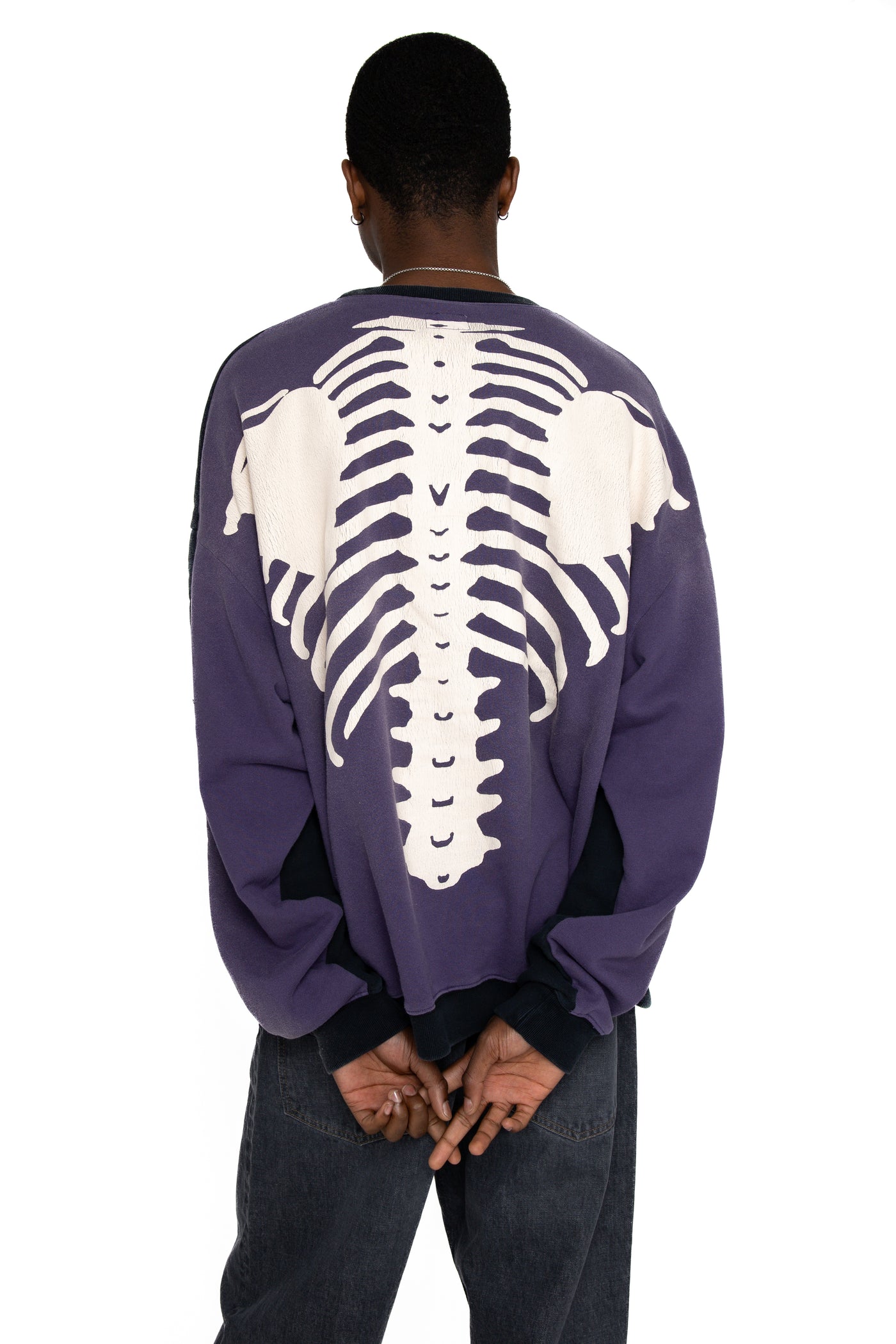 Fleece Knit 2TONES Remake BIG SWT (BONE) - Black x Purple