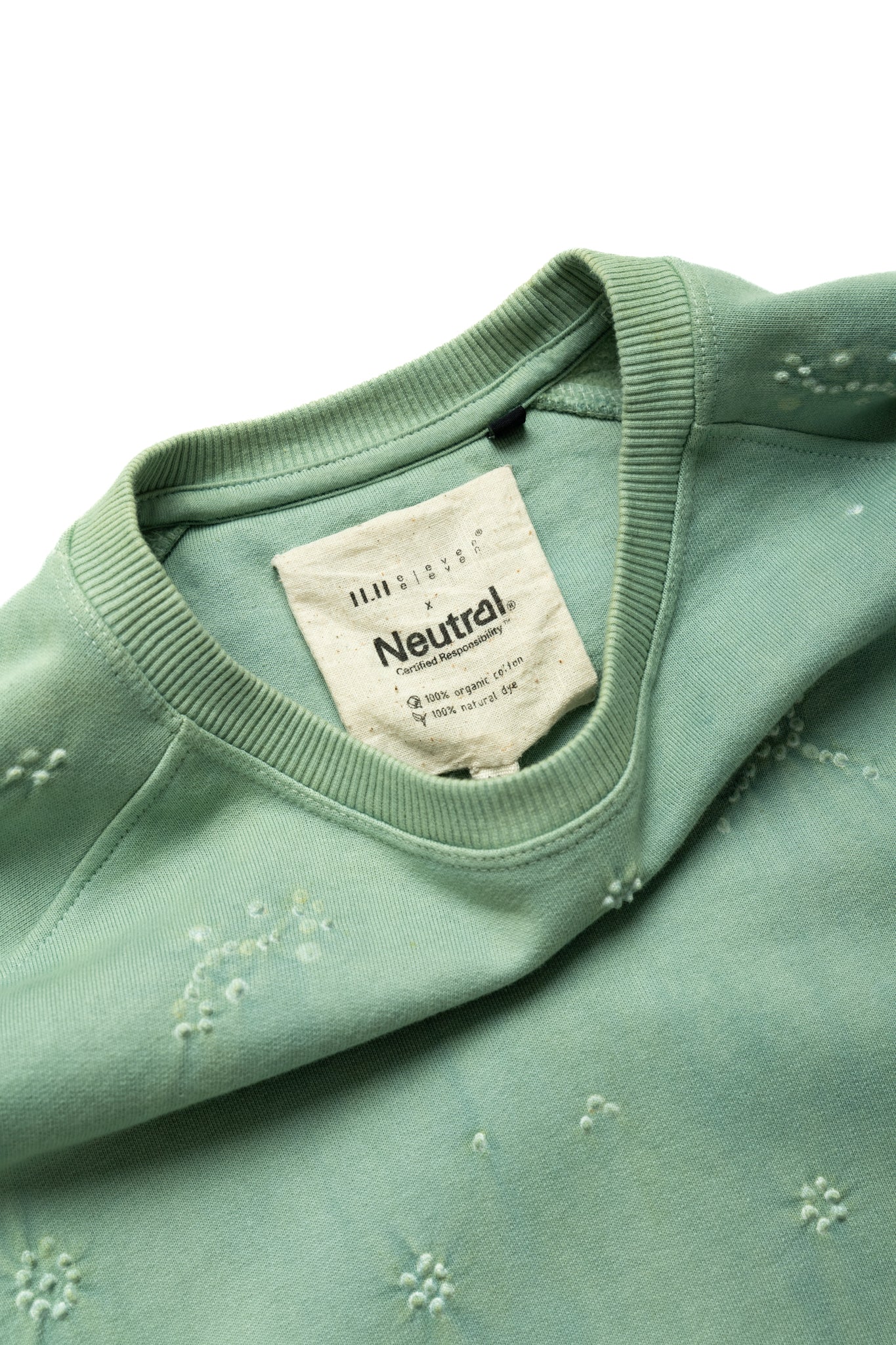 Speckled All Over BANDHANI Organic Cotton Sweatshirt - Aqua Blue