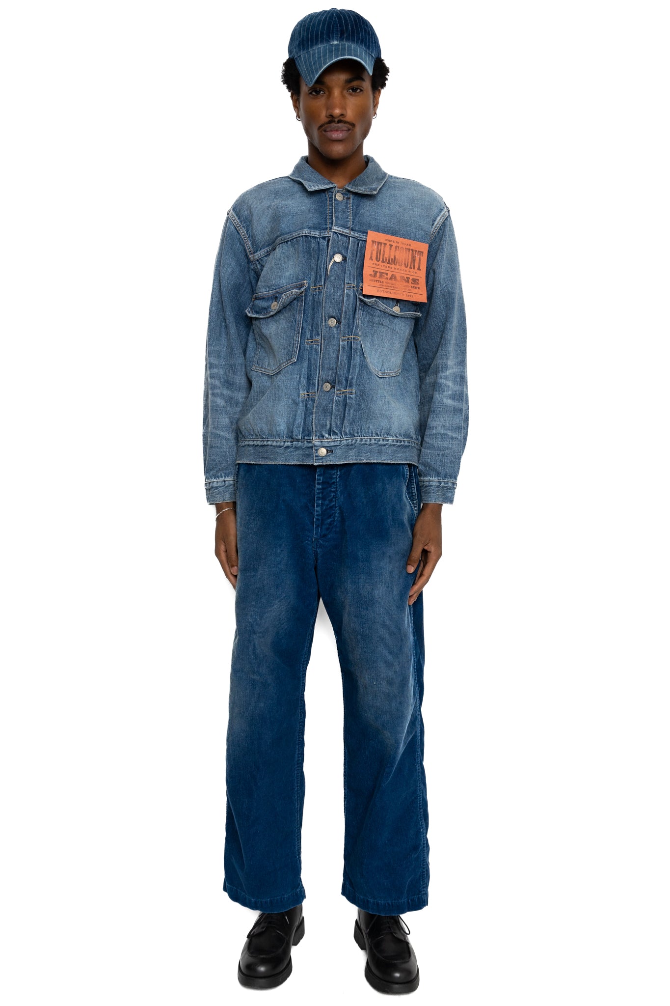 M43 Field Trousers Distressed Indigo Corduroy - Fullcount x Leather Healer x BiG Exclusive