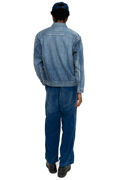 M43 Field Trousers Distressed Indigo Corduroy - Fullcount x Leather Healer x BiG Exclusive