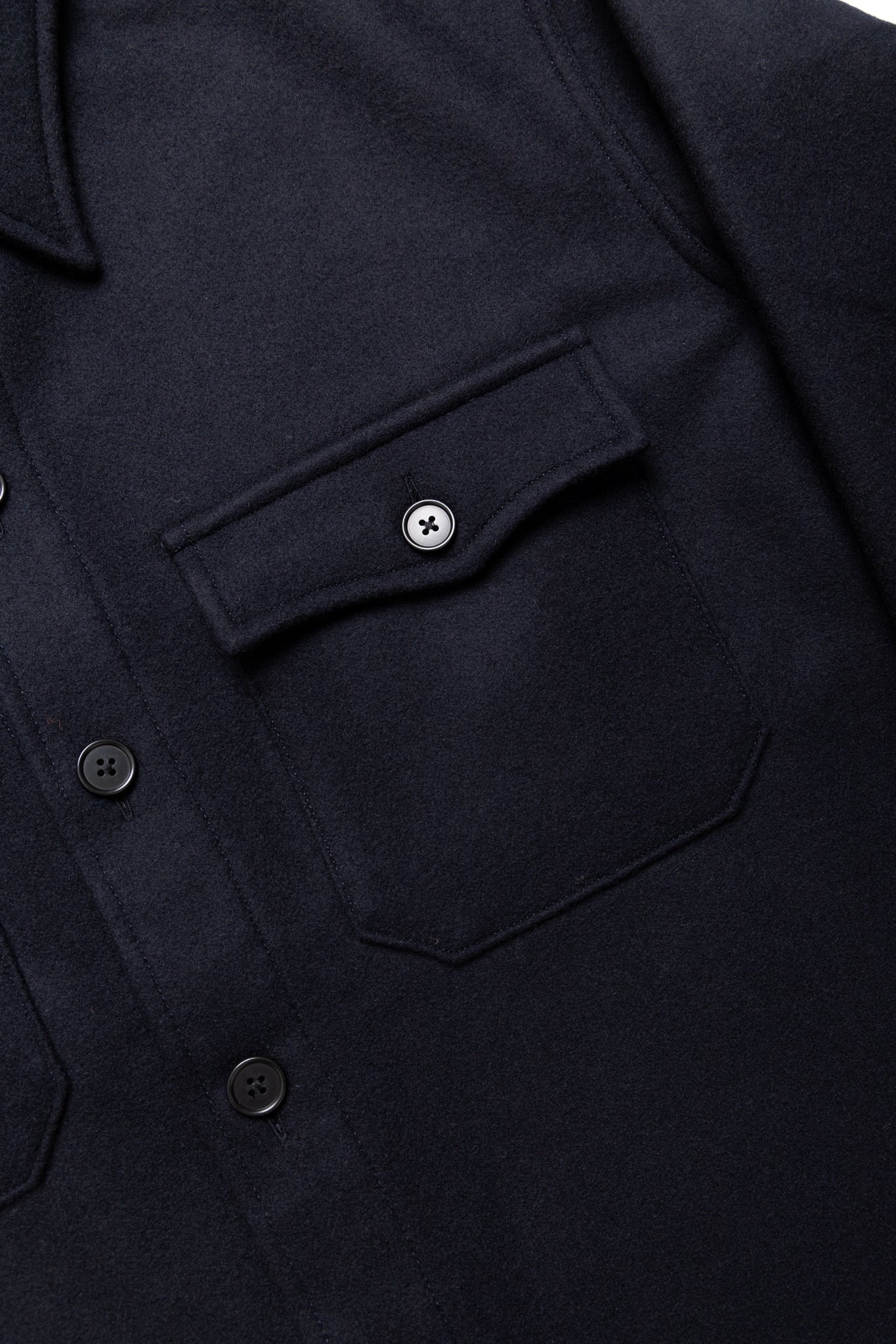 Wool CPO Shirt Jacket - Navy