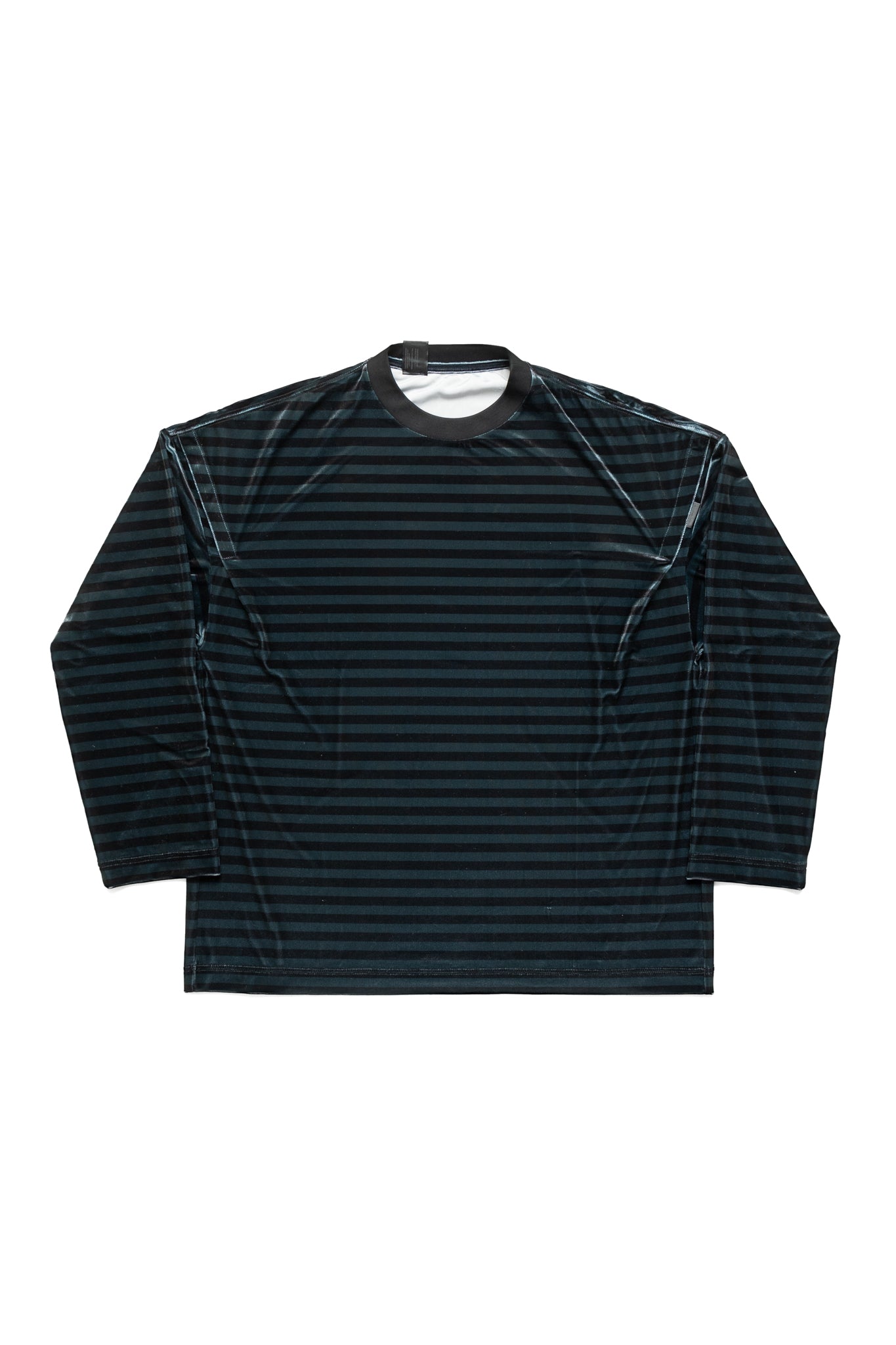 Crewneck Long Sleeve Velvet - Black Stripe