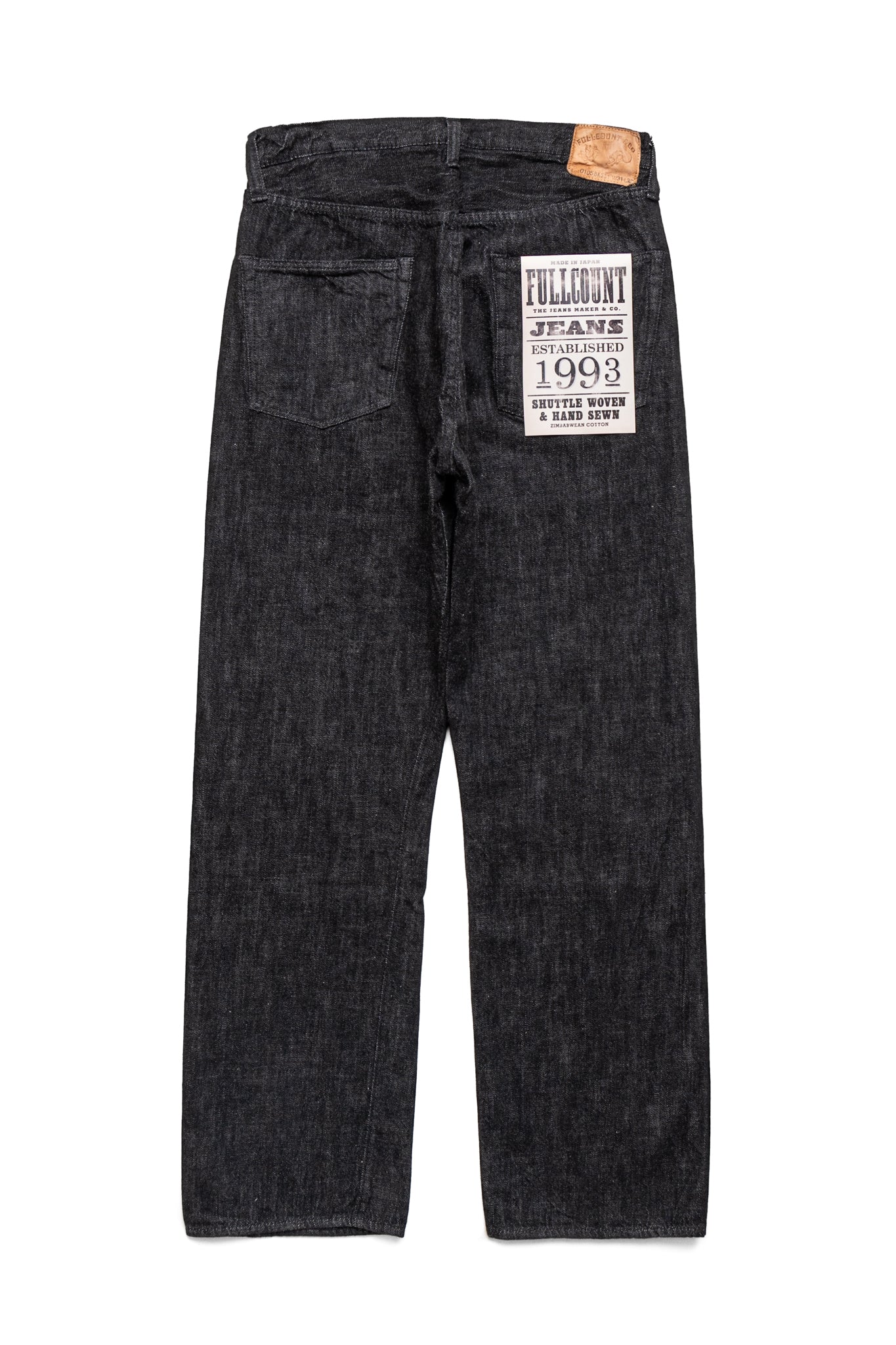 0105BKSS-BIG 11.5oz Black Denim Wide Straight - Fullcount x BiG Collaboration