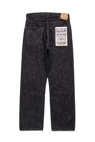 0105BKSS-BIG 11.5oz Black Denim Wide Straight - Fullcount x BiG Collaboration