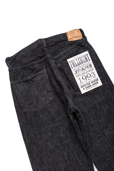 0105BKSS-BIG 11.5oz Black Denim Wide Straight - Fullcount x BiG Collaboration