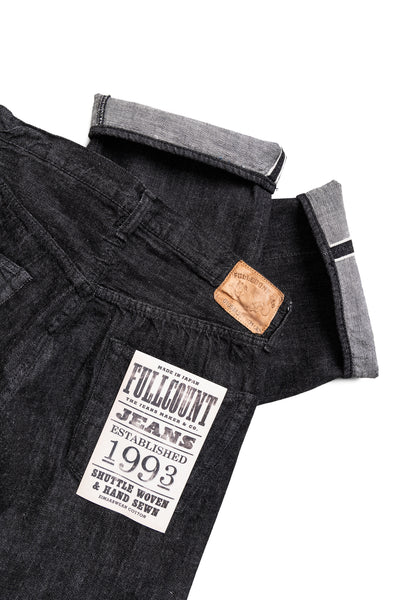 0105BKSS-BIG 11.5oz Black Denim Wide Straight - Fullcount x BiG Collaboration