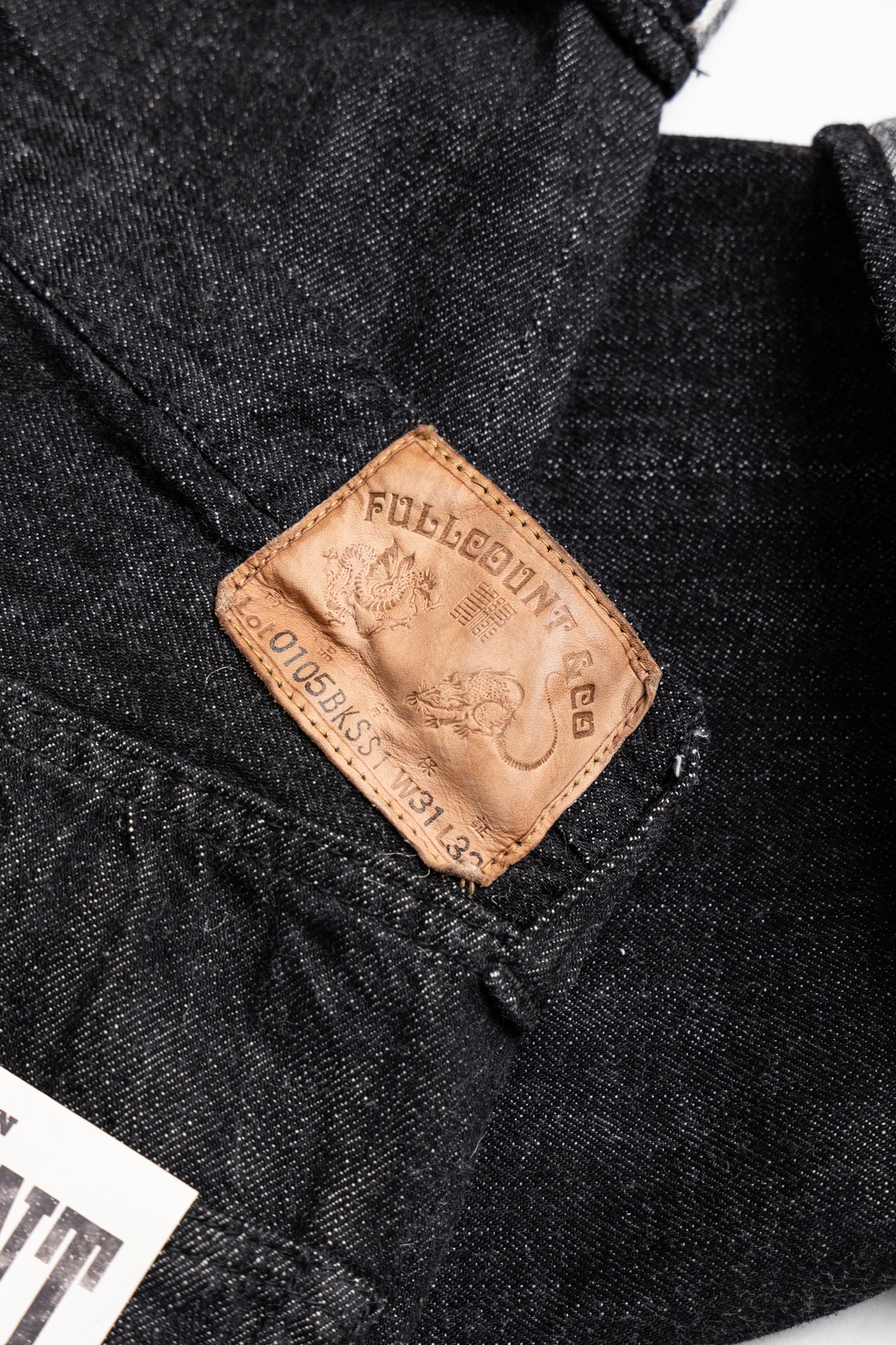 0105BKSS-BIG 11.5oz Black Denim Wide Straight - Fullcount x BiG Collaboration