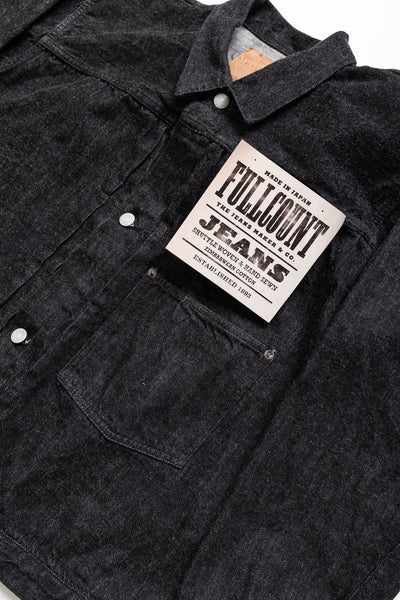 S2107BKSS-BIG 11.5oz Black WWll Type 1 Denim Jacket (Super Smooth) - Fullcount x BiG Collaboration