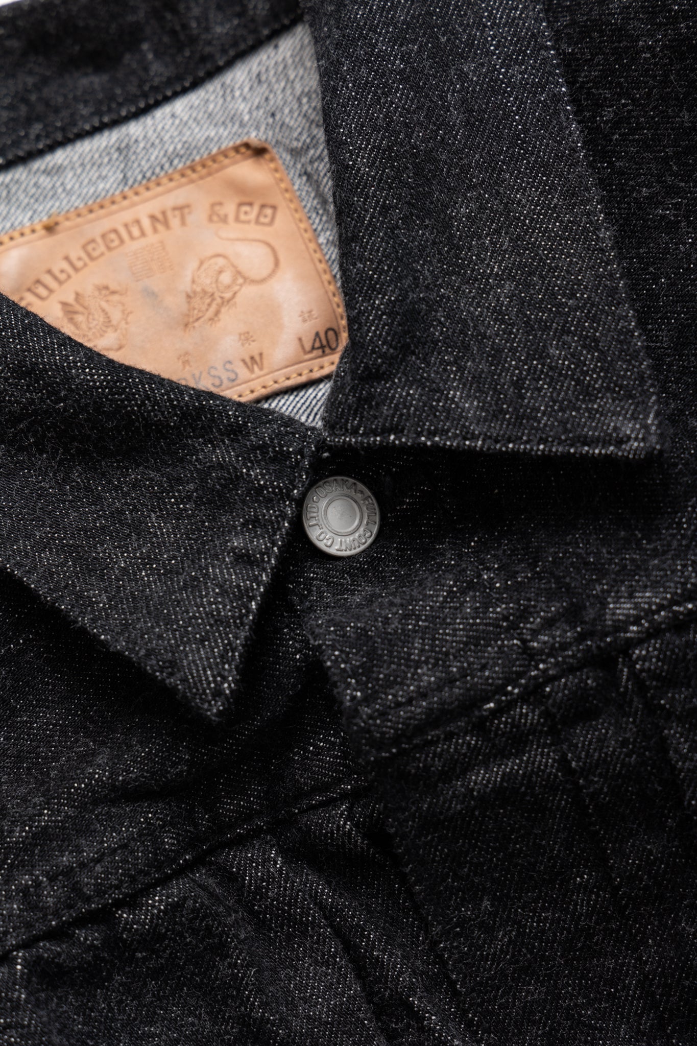 S2107BKSS-BIG 11.5oz Black WWll Type 1 Denim Jacket (Super Smooth) - Fullcount x BiG Collaboration