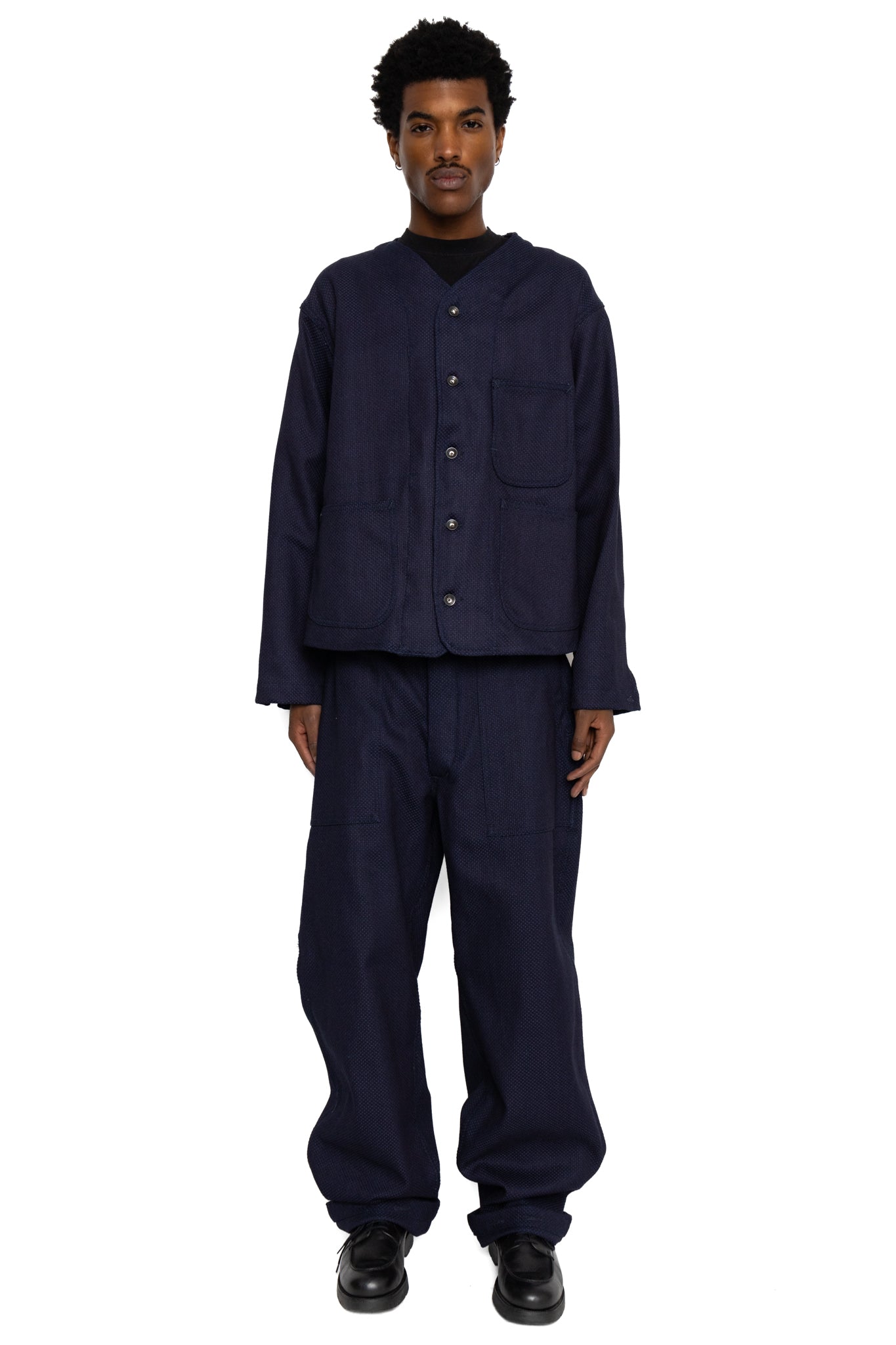 Engineer Short Jacket Cotton Heavy Basketweave - Dk. Navy