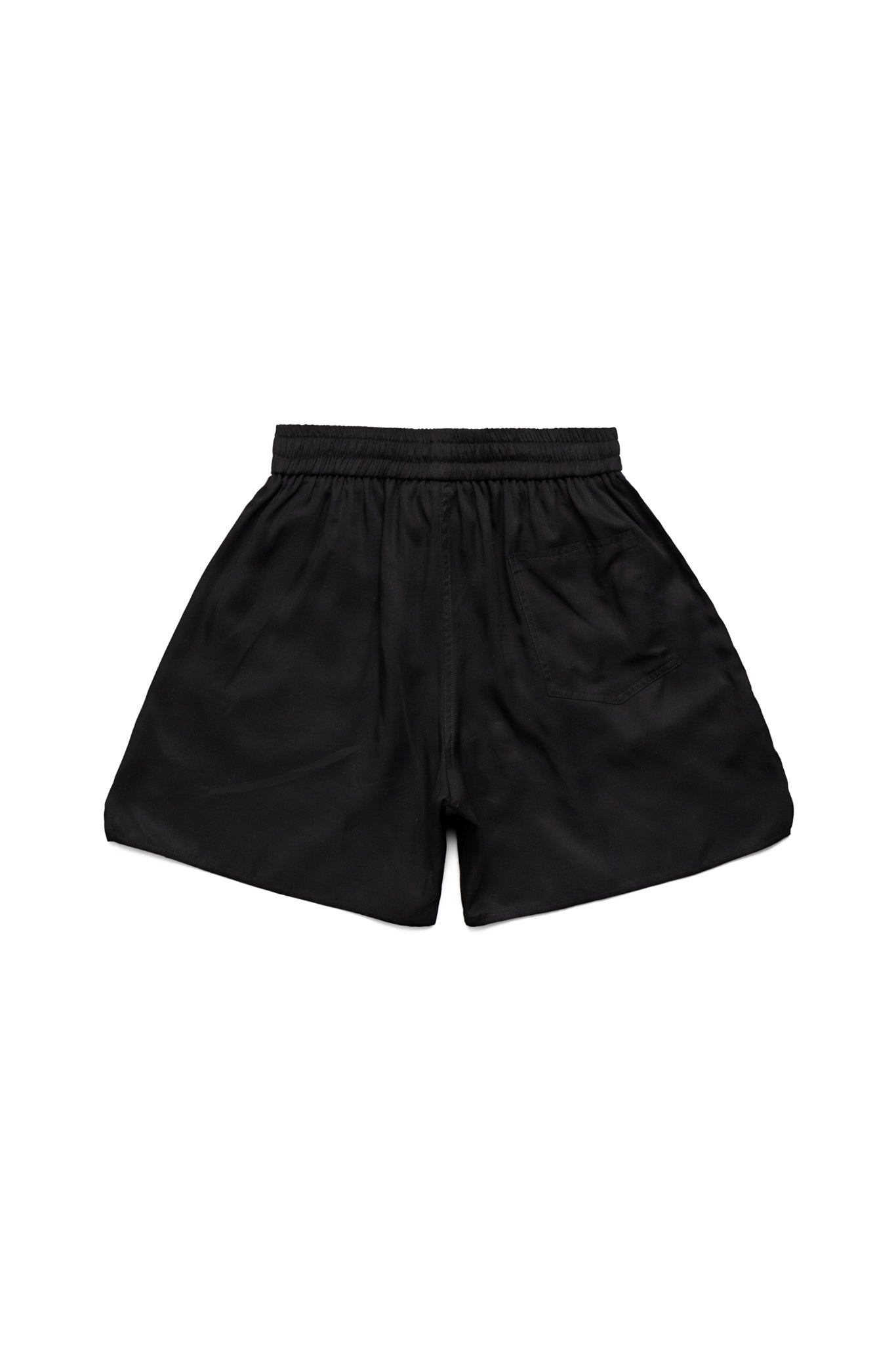 Black Tencel Studded Drawstring Short