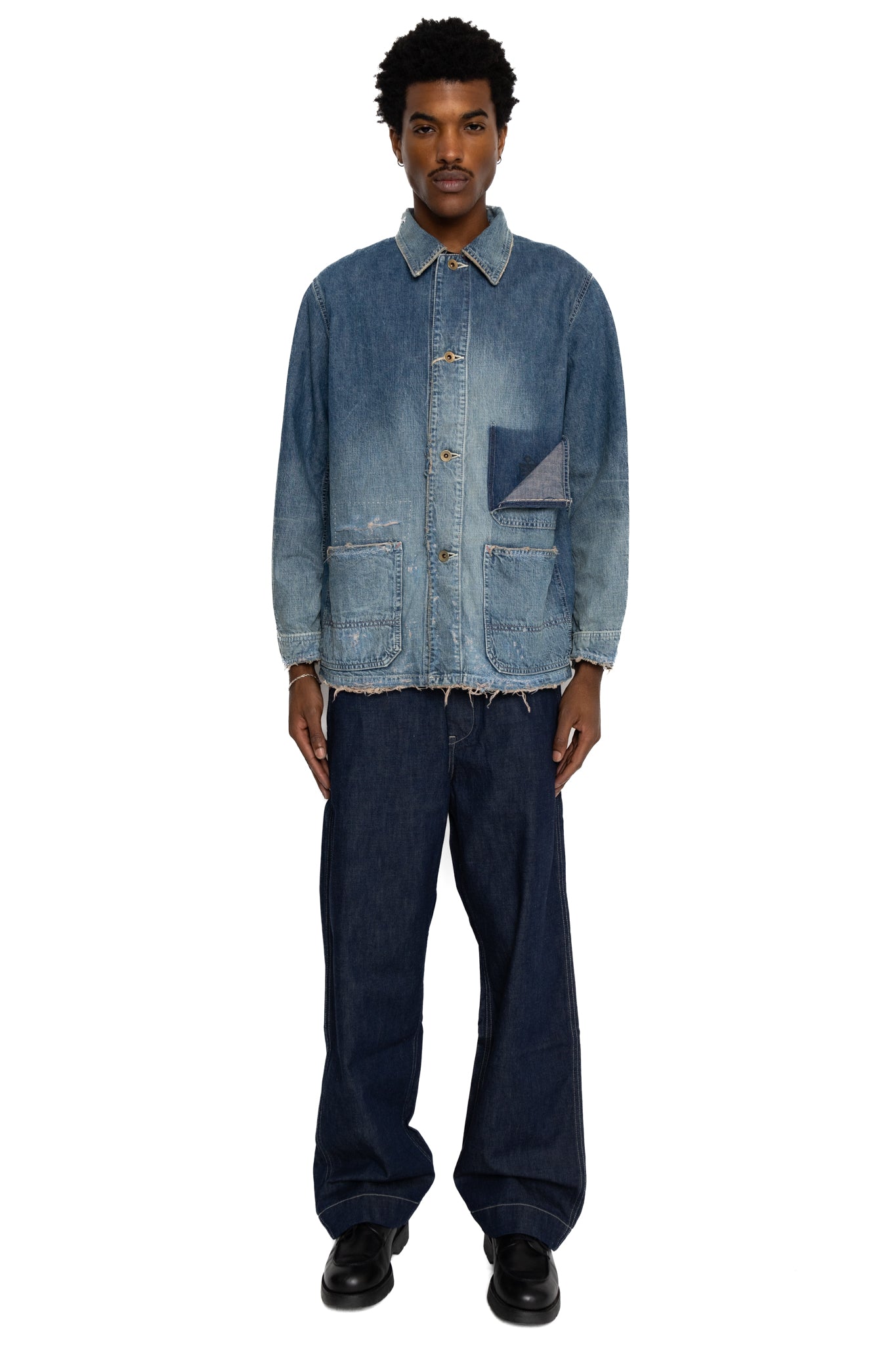 Denim Chore Jacket HW - Indigo (Hard Distressed)