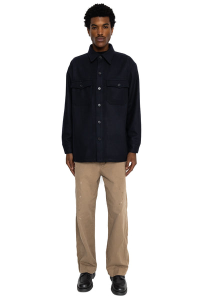 Wool CPO Shirt Jacket - Navy