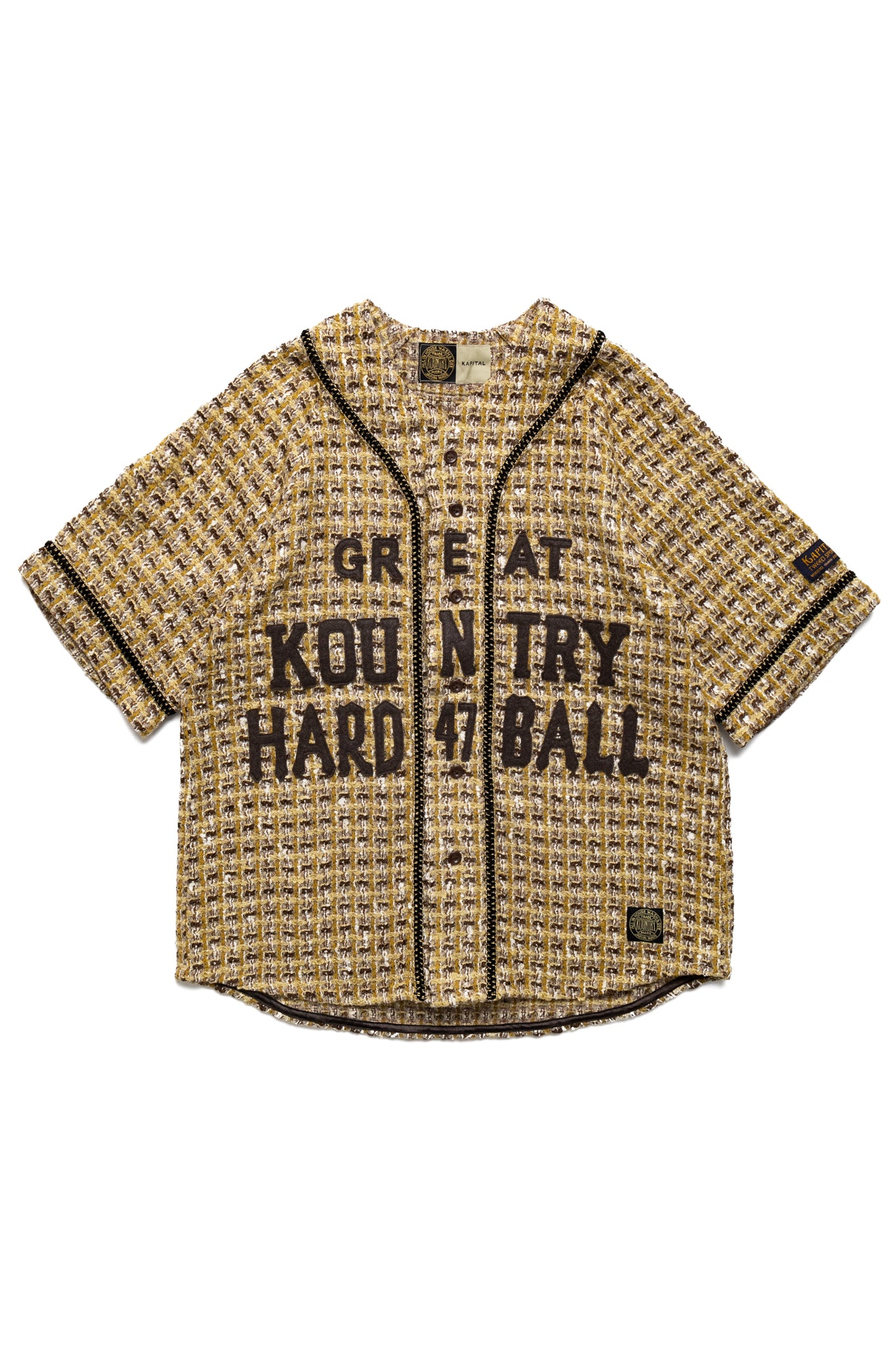 Fancy Tweed GREAT KOUNTRY Baseball Shirt - Yellow