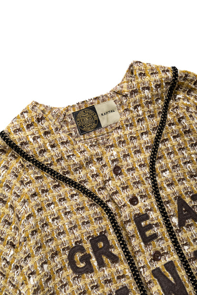 Fancy Tweed GREAT KOUNTRY Baseball Shirt - Yellow