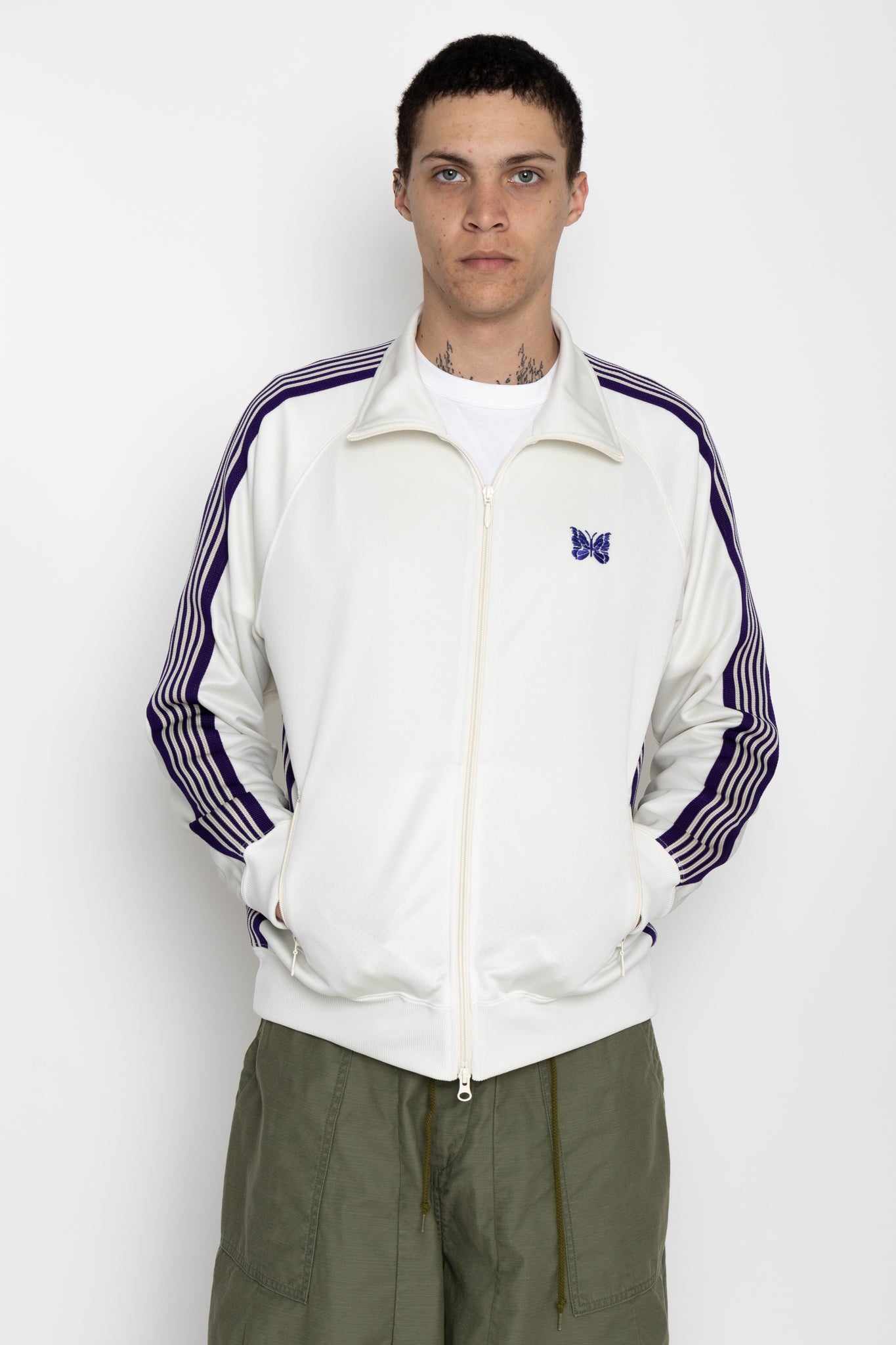 Track Jacket Poly Smooth - Ice White